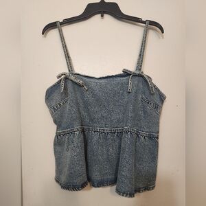 Women's Denim Peplum Tank Top -Wild Fable  blue L NWOT
